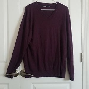 Burgundy Claiborne V-neck Sweater